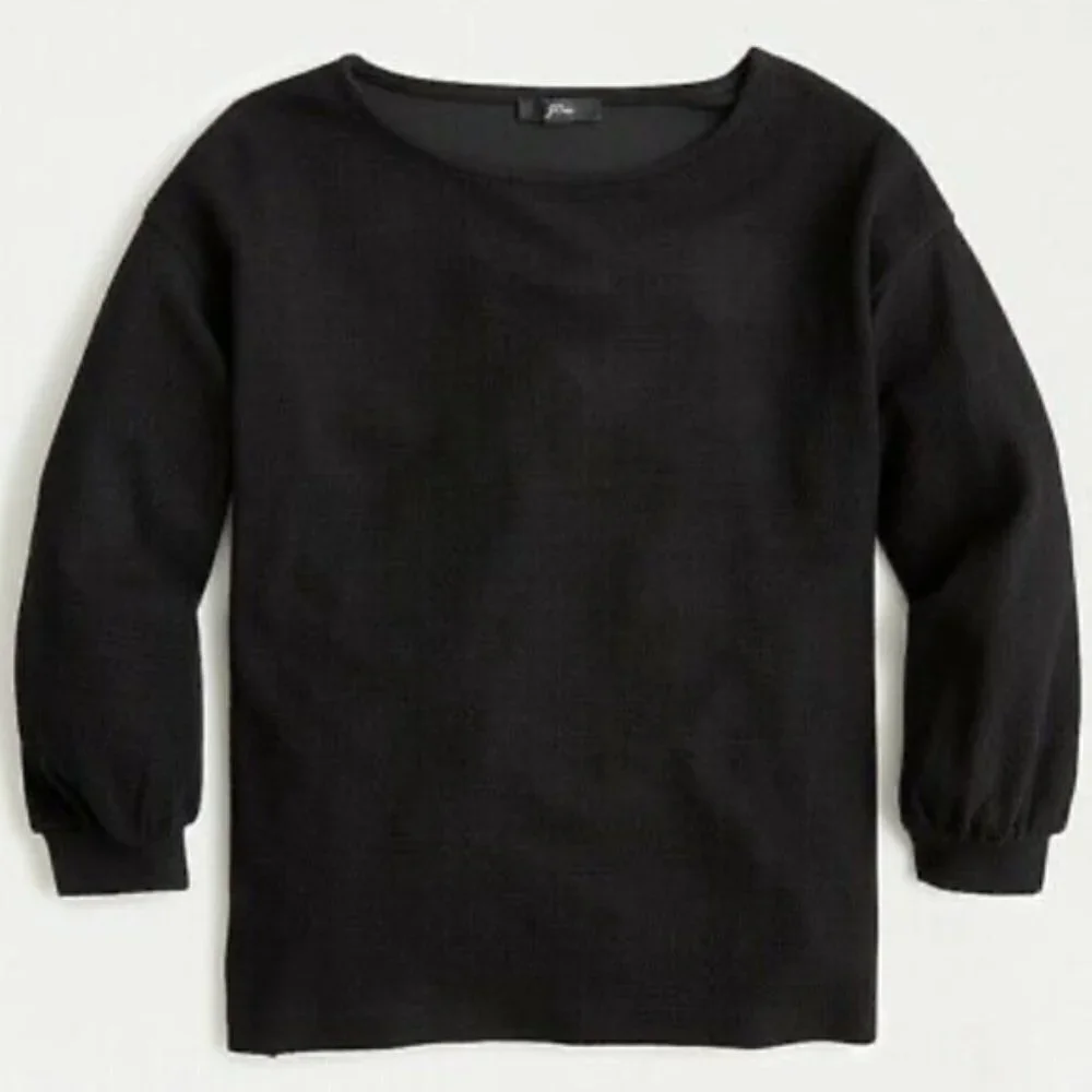 J. Crew Textured Double Knit Balloon Sleeve Boxy Blouse XS